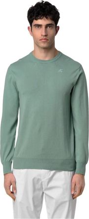 K-Way Maglioncino Sebastien Cotton PS - Heren - Ronde hals truien - Groen - XL - Katoen - Truien & Vesten