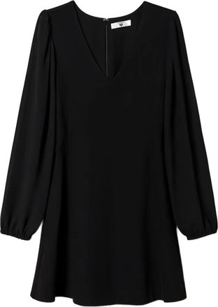 Twin-Set Mini-jurk met georgette mouwen en V-hals - Zwart