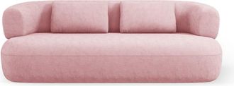 MICADONI Sofá 3 plazas de tejido chenilla rosa