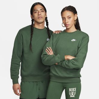 Nike Mens Nike Sportswear Club Fleece Crew in Green | BV2662-323