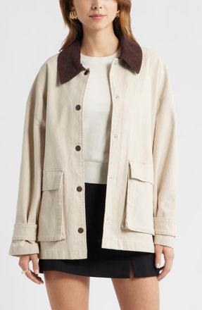 Open Edit Canvas Barn Jacket in Beige Beach at Nordstrom, Size Xx-Small