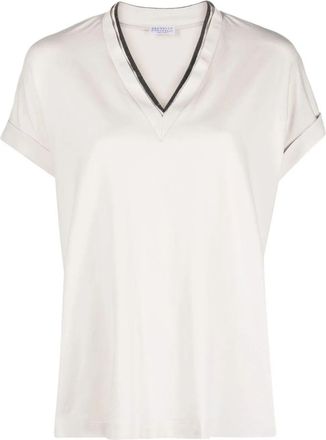 Brunello Cucinelli T-Shirt With Precious Neckline