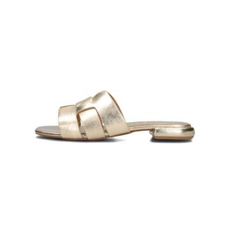 Tango Schoenen, Dames, Geel, 39 EU, Leer, Gouden stijlvolle slippers voor dames