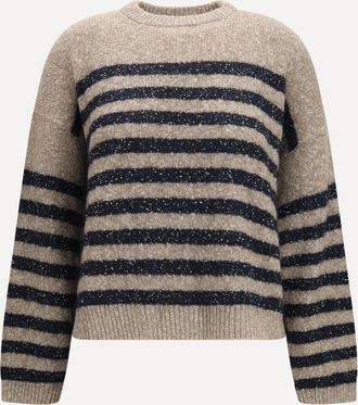 Brunello Cucinelli Cashmere and wool striped Sweater with lurex Female XS