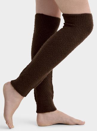 Simons Womens Wool-blend popcorn-knit legwarmers Exclusive collection from Italy
