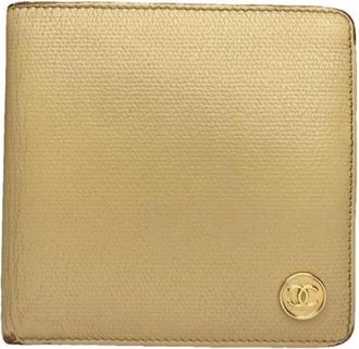 Chanel Pre-owned Leren Portemonnee - Dames - Vintage Accessoires - Beige - ONE Size - Leer - Vintage