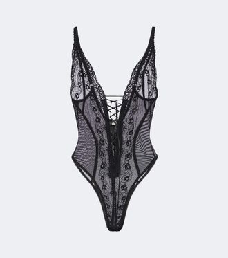 Blumarine Body de encaje transparente