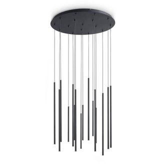 Netlighting Look Cluster Pendant Ceiling Light Black 16x LED 3100lm 3000K