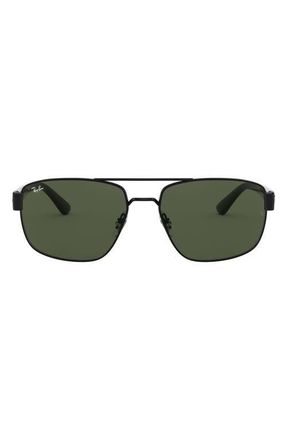 Ray-Ban 60mm Navigator Sunglasses in Black/Green at Nordstrom