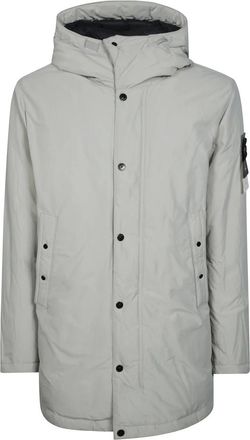 Stone Island Lange Dons Parka - Heren - Mantels - Beige - Maat: 2XL Zijde