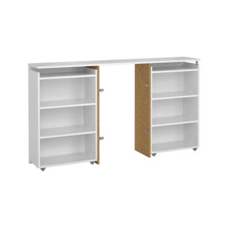 Dmora Dmora T&ecirc;te De Lit Avec Une &Eacute;tag&egrave;re De Chaque C&ocirc;t&eacute;, Blanc Brillant, 144 X 79 X 28 Cm