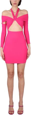 Amazu&igrave;n Fuchsia Off Shoulder Mini Dress