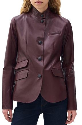 Rag & Bone Slade Leather Blazer in Burgundy at Nordstrom, Size 4