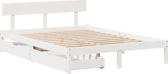 vidaXL Vidaxl - Bed Frame without Mattress White 140x190 cm Solid Wood Pine