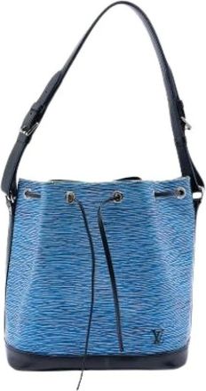 Louis Vuitton Pre-owned Bucket Bags, female, Blue, Size: ONE SIZE Pre-owned Denim Petit Noe