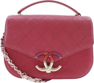Chanel Tweedehands leren handtassen - Dames - Vintage Handtas - Roze - ONE Size - Leer - Vintage