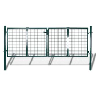 Berkfield Home Fence Gate Steel 306x175 cm Green