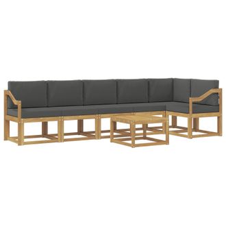 vidaXL Conjunto De Sof&aacute;s De Exterior 7 Pcs Blanco Y Antracita Vidaxl