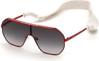 Guess Shield Sunglasses in Shiny Red/gradient Smoke at Nordstrom