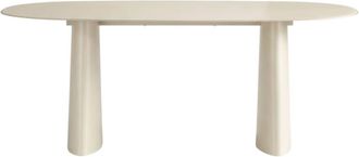 MondoViro Mesa fija de dise&ntilde;o gris paloma en cristal opaco, 220x110 cm, 76h