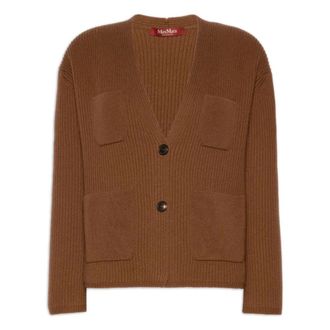 Max Mara C&aacute;rdigan Filtro de lana y cachemir - Knitwear - Mujer - Marr&oacute;n - S