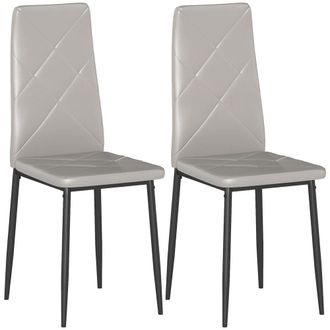 HOMCOM Sillas de comedor 41x50x97 cm gris