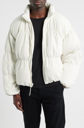 PacSun Eighty 3 Channel Puffer Jacket in Cream at Nordstrom, Size X-Large