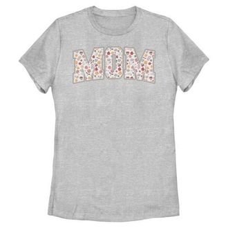 Minnie Mouse Womens Minnie Mouse Mom Collegiate Flower Print Graphic T-Shirt in Athletic Heather at Nordstrom, Size Xx-Large