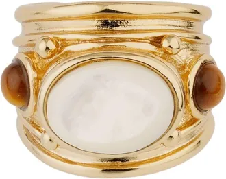 Gas Bijoux Ring Gold White Simone