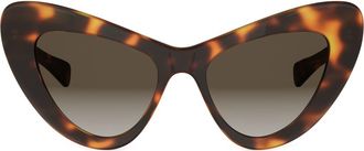 Celine Triomphe 55mm Cat-Eye Sunglasses in Blonde Havana /Gradient Brown at Nordstrom