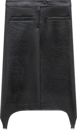 Courrèges bretelles vinyle skirt - women - Cotton/Polyurethane/Elastane - 34 - Black