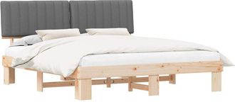 vidaXL Estructura De Cama Con Cabecera Tapizada Gris Claro Vidaxl