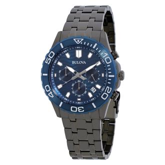 Bulova Casual Chronograph Quartz Blue Dial Mens Watch 98B436