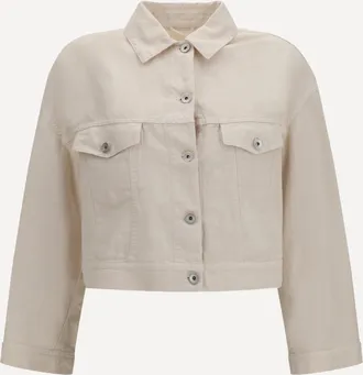 Brunello Cucinelli Cotton and linen Jacket with monili Female 42