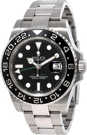Rolex Pre-owned Rolex GMT Master II Black Index Dial Oyster Bracelet Steel Mens Watch 116710LN