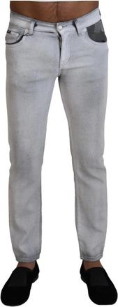Dolce & Gabbana Grijze Gewassen Skinny Heren Jeans - Heren - Slim Fit Jeans - Grijs - S - Katoen - Jeans