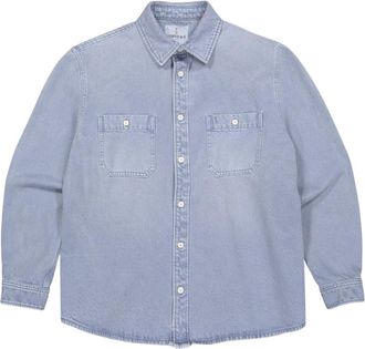 Butcher of Blue Blaine Garment Dye Overshirt - Heren - Overhemden - Blauw - Maat: L Denim
