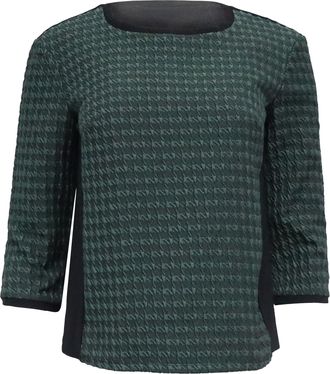 Max Mara Two Tone Blouse in Green Viscose