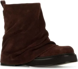 The Attico Womens Robin Ankle Boot Brown Leather Suede