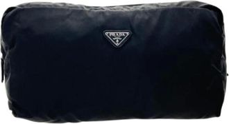 Prada Pre-owned Clutches, unisex, Black, Size: ONE SIZE Pre-owned Vintage Nylon Clutch