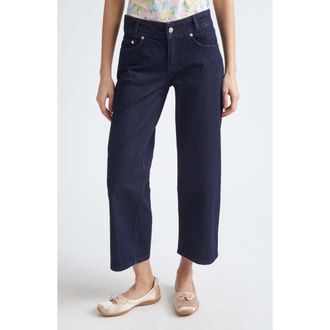 Sandy Liang Thesis Ankle Wide Leg Jeans in Indigo at Nordstrom, Size 28
