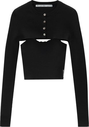 Alexander Wang ribbed-knit two-piece set - women - Polyamide/Elastane/Viscose - M - Black