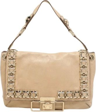 Anya Hindmarch Pre-owned Shoulder Bags, female, Beige, Size: ONE SIZE Pre-owned Shoulder Bag