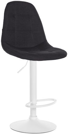 Clp Clp - Taburete De Bar Elmore De Tela Negro Metal Blanco Mate