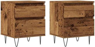 vidaXL Vidaxl - Bedside Cabinets 2 pcs Old Wood 40x35x50 cm Engineered Wood