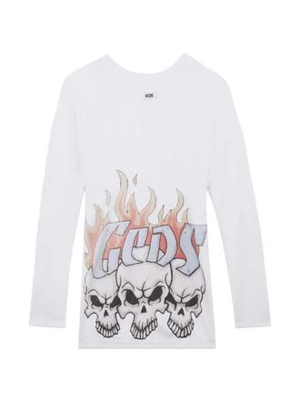 GCDS Kurzes, lang&auml;rmliges Kleid mit Grafikdruck