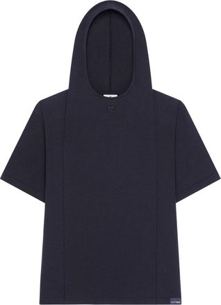 Courrèges hooded T-shirt - women - Cotton - S - Black