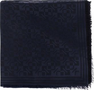 Kenzo Kenzogram Square 140 - Dames - Accessoires - Blauw - Maat: ONE Size Zijde