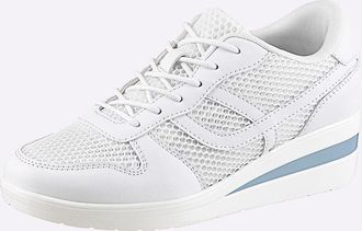 Heine Schn&uuml;rschuh HEINE, Damen, Gr. 36, wei&szlig;, Synthetik, Textil, Schuhe Schn&uuml;rschuh