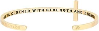 Mantra The Cross Bracelet in Proverbs 3:16 - Yellow Gold at Nordstrom